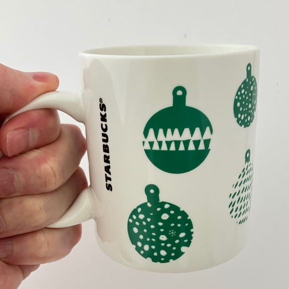 Starbucks 2016 Christmas Green Ornaments Ceramic Coffee Mug Cup 12 fl oz MINT - Picture 4 of 10